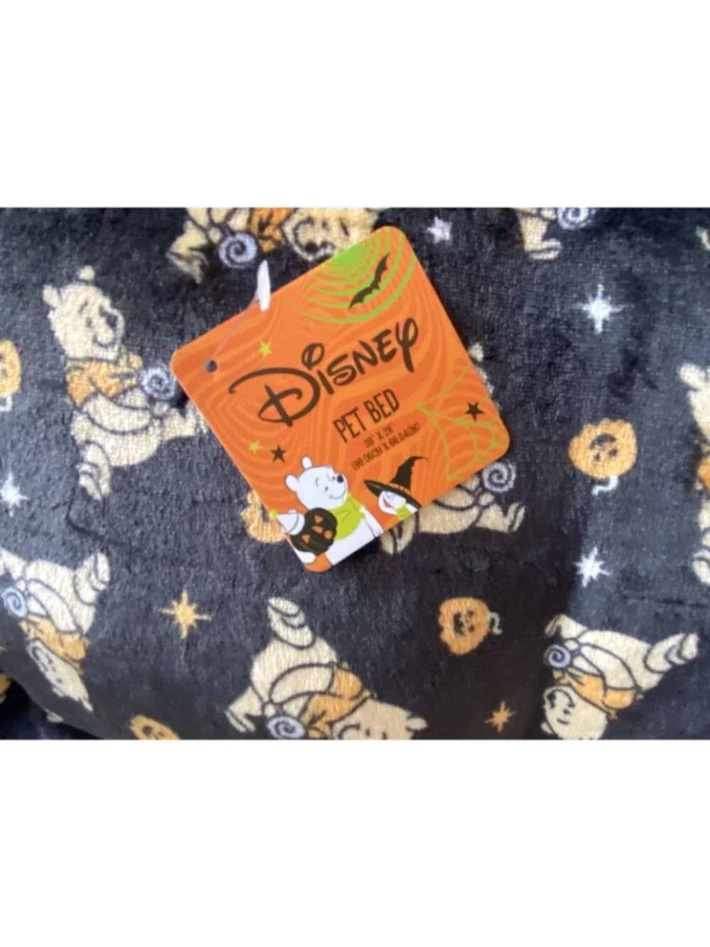 Disney Winnie The Pooh Halloween Pumpkins Dog Pet Bed Soft 36” X 26” Black NEW